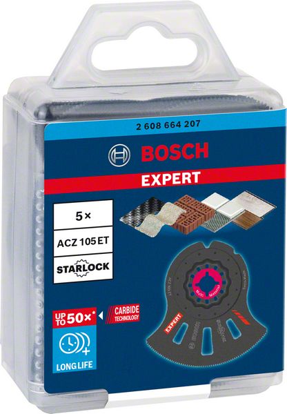 Robert Bosch Power Tools GmbH EXPERT MultiMaterial Segment Blade ACZ 105 ET Multitool Blade 5-pc. For oscillating multitools - Image 3