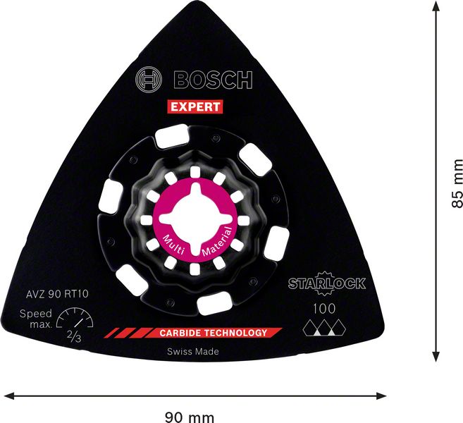Robert Bosch Power Tools GmbH EXPERT Sanding Plate AVZ 90 RT10 Multitool Blade 90 mm. For oscillating multitools - Image 5