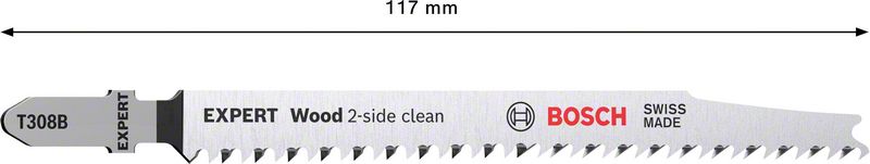 Robert Bosch Power Tools GmbH EXPERT Wood 2-side clean T 308 B Jigsaw Blade 5-pc. For jigsaws - Image 3