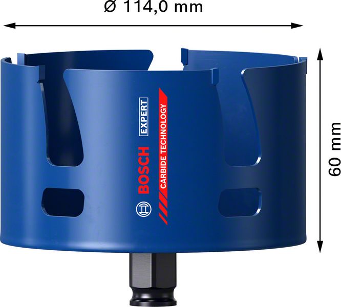 Robert Bosch Power Tools GmbH EXPERT Construction Material Hole Saw 114 x 60 mm. For impact drill/drivers - Image 4