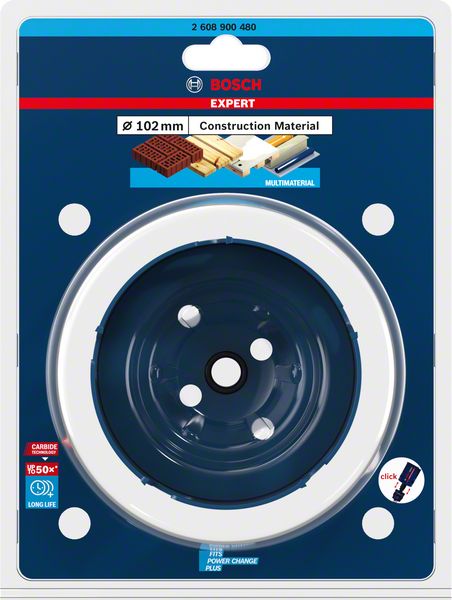 Robert Bosch Power Tools GmbH EXPERT Construction Material Hole Saw 102 x 60 mm. For impact drill/drivers - Image 3