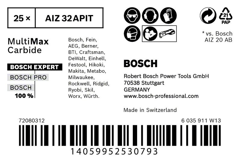 Robert Bosch Power Tools GmbH EXPERT MultiMax AIZ 32 APIT Multitool Blade 32 mm 1-pc. For oscillating multitools - Image 2