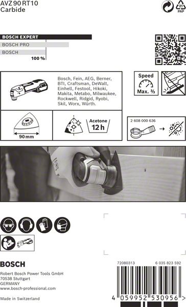 Robert Bosch Power Tools GmbH EXPERT Sanding Plate AVZ 90 RT10 Multitool Blade 90 mm. For oscillating multitools - Image 3