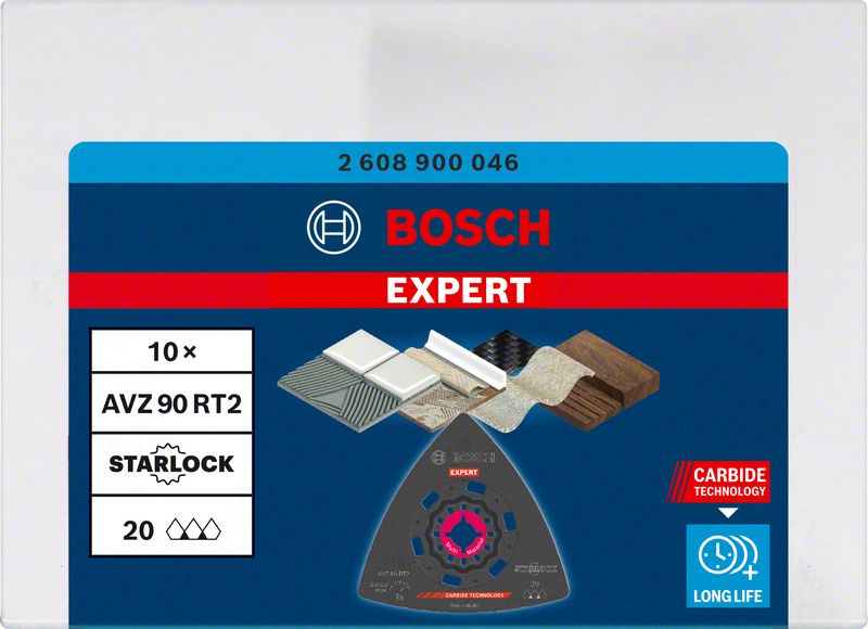 Robert Bosch Power Tools GmbH EXPERT Sanding Plate AVZ 90 RT2 Multitool Blade 90 mm, 10-pc. For oscillating multitools - Image 4