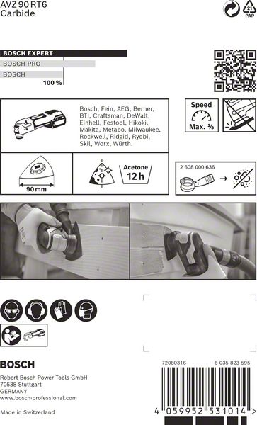 Robert Bosch Power Tools GmbH EXPERT Sanding Plate AVZ 90 RT6 Multitool Blade 90 mm. For oscillating multitools - Image 3