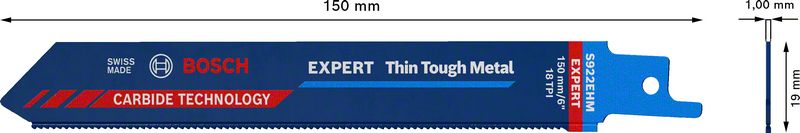 Robert Bosch Power Tools GmbH EXPERT Thin Tough Metal S 922 EHM Reciprocating Saw Blade 10-pc. For reciprocating saws - Image 3