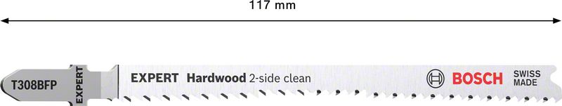 Robert Bosch Power Tools GmbH EXPERT Hardwood 2-side clean T 308 BFP Jigsaw Blade 5-pc. For jigsaws - Image 3