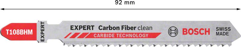 Robert Bosch Power Tools GmbH EXPERT Carbon Fiber Clean T 108 BHM Jigsaw Blade 3-pc. For jigsaws - Image 3