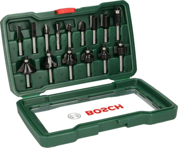 Robert Bosch Power Tools GmbH 15-piece TC router bit set (8 mm shank)