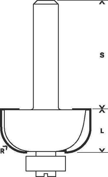 Robert Bosch Power Tools GmbH Cove bit, 8 mm, R1 10 mm, D 32.7 mm, L 14 mm, G 55 mm. For hand-held routers - Image 4