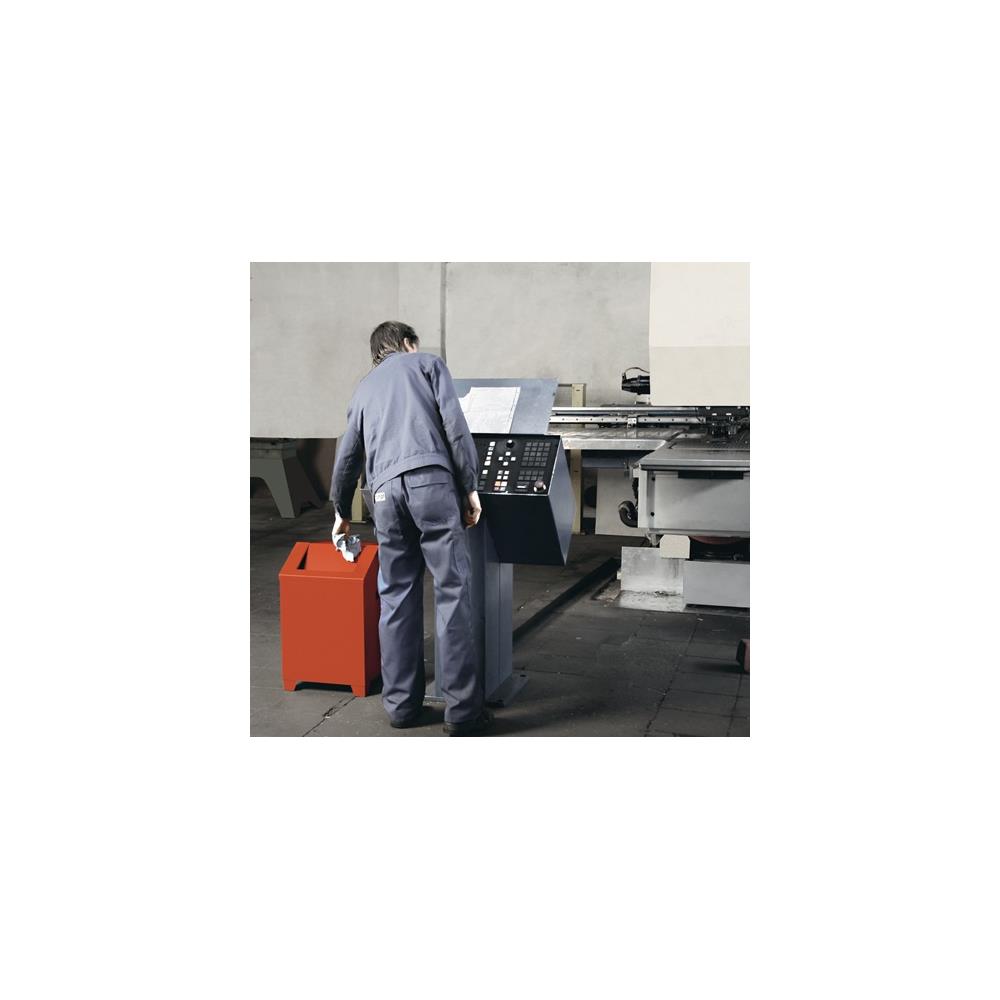 STUMPF Cotton waste container H680xW400xD400mm flame red housing, RAL 3000 / flap flame red, RAL 3000 sheet steel - Image 2