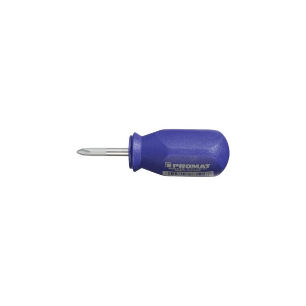 PROMAT Screwdriver  size PH 1, blade length 25 mm 1-component handle round blade