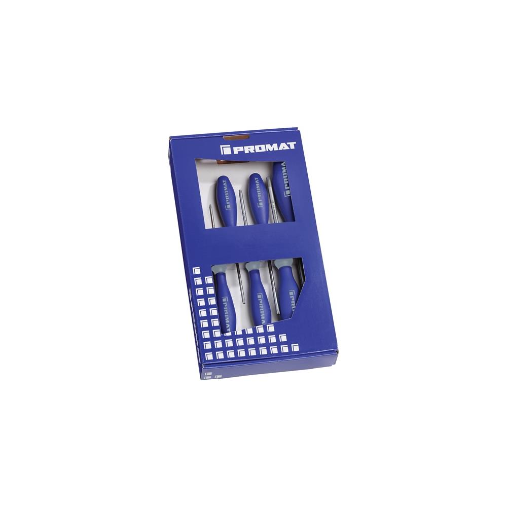 PROMAT Screwdriver set 6-part TORX® multi-component handles round blade