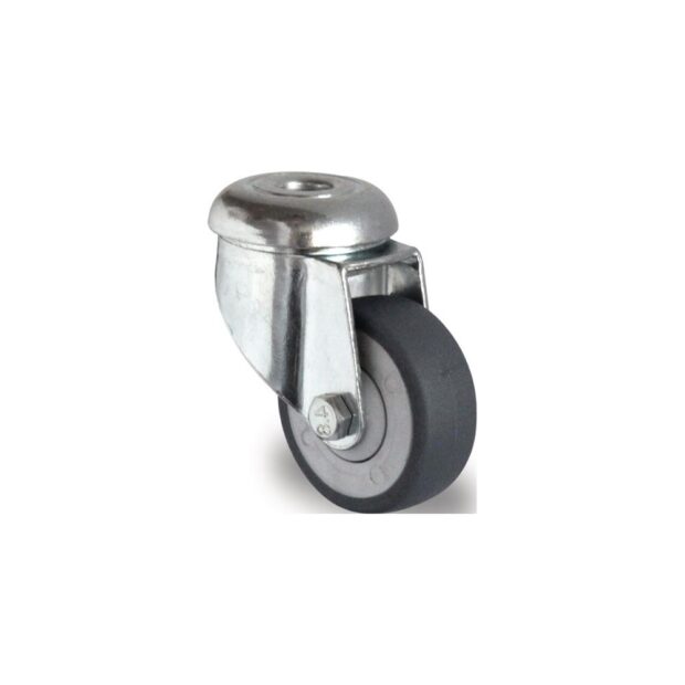 PROMAT Swivel castor  wheel dm 75 mm load cap. 75 kg with bolt hole ball bearings rubber grey