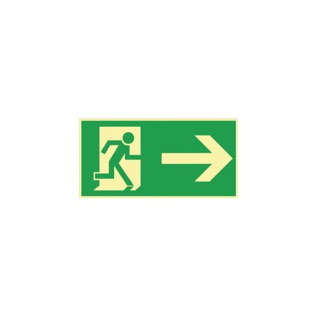 Emergency sign BGV A8 L297xW148 mm escape route, right film