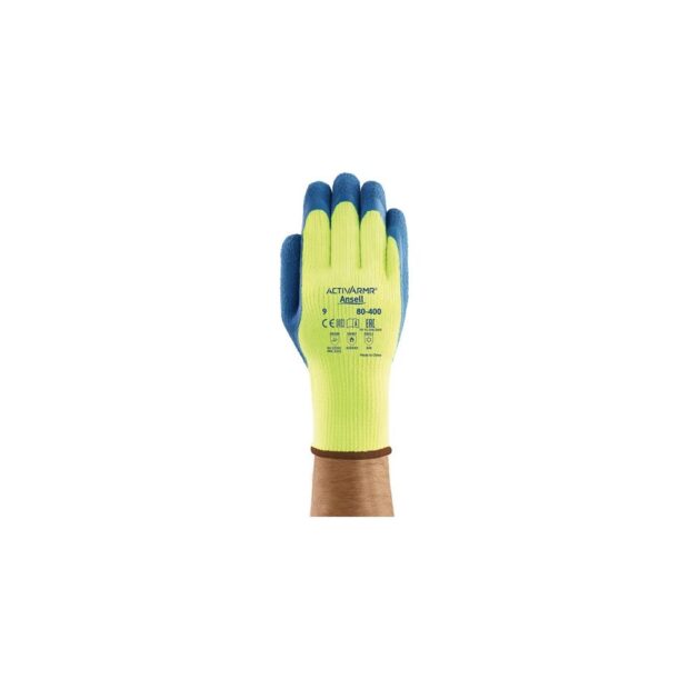 ANSELL Cold-resistant glove ActivArmr® 80-400 size 10 yellow/blue EN 388, EN 511, EN 407 acrylic w. natural rubber latex