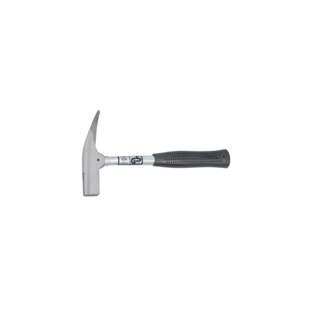 Roofing hammer  head weight 600 g w/o magnet roughened, polished steel pipe