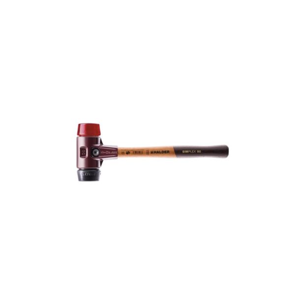 HALDER Soft faced hammer SIMPLEX length 350 mm head dm 50 mm medium hard/hard wood black rubber/red plastic