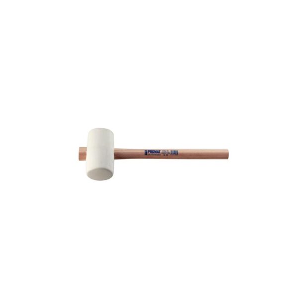 PROMAT Rubber hammer  head dm 90 mm head length 139 mm white ash 70 Shore A flat face