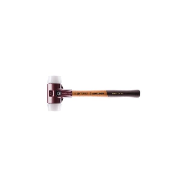 HALDER Soft faced hammer SIMPLEX length 330 mm head dm 40 mm medium-hard wood superplastic white