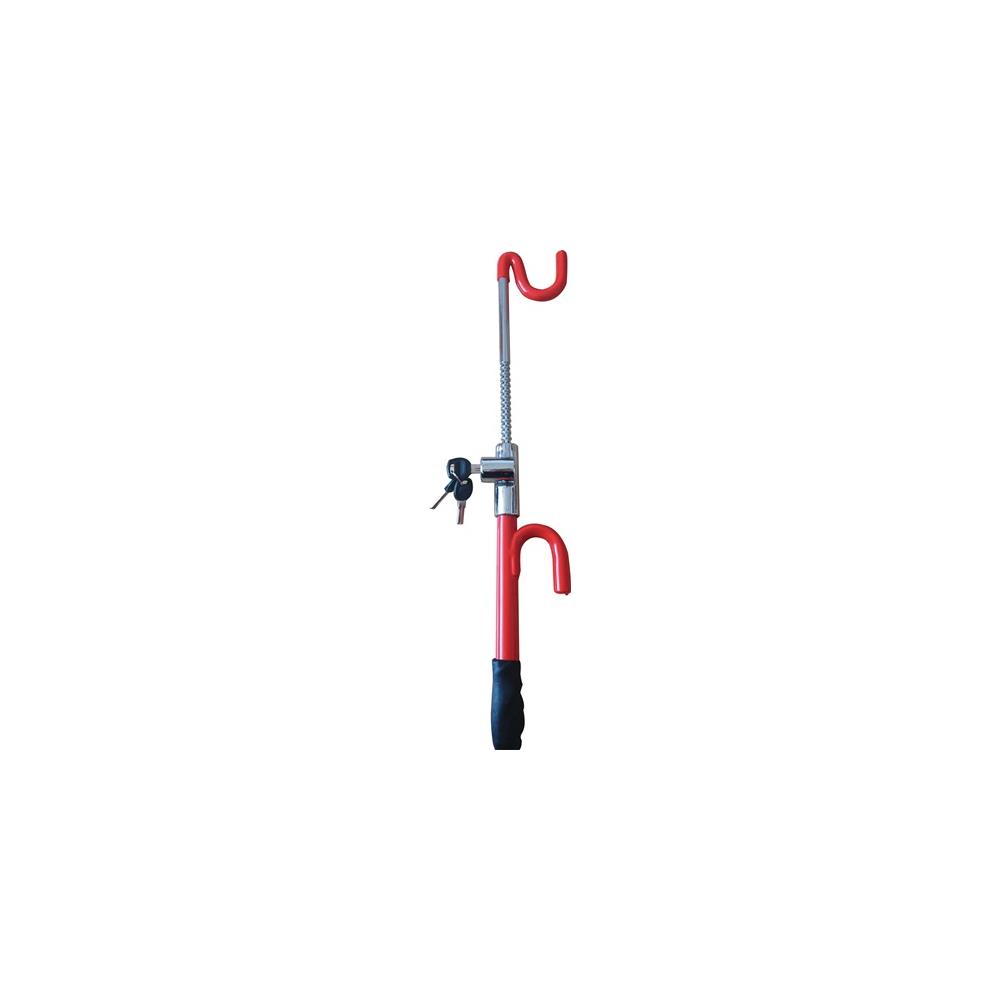 Steering-wheel lock steel, powder-coated L400xW110xH60mm weight 1.3 kg, red