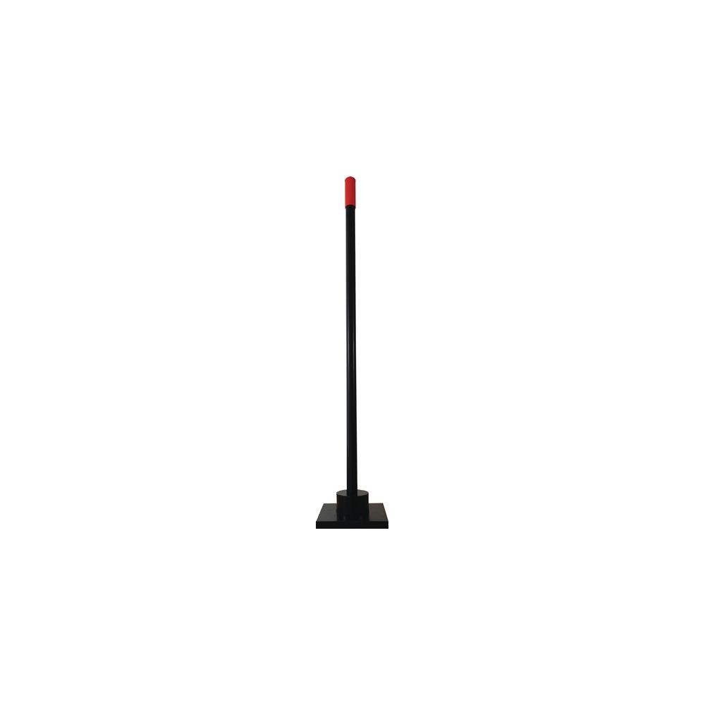 Soil/concrete tamper length 200 mm width 200 mm with red plastic, straight handle steel, painted