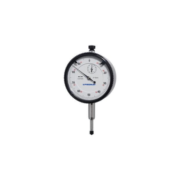 PROMAT Dial gauge DIN 878 10 mm readout 0.01 mm