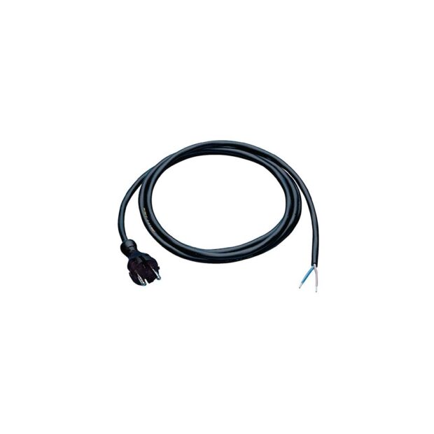 Connection cable  H07RN-F 2 x 1.5 mm² 5 m with contour plug black for indoor/outdoor use