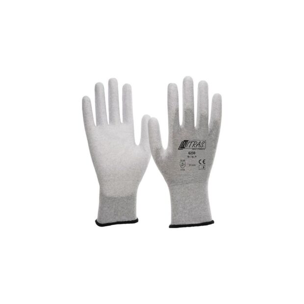 NITRAS Glove 6230 size 9 grey/white EN 388, EN 16350 PPE category II EN 388, EN 16350