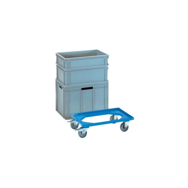 FETRA Box dolly  load capacity 250 kg polyamide tyres L605xW405mm ABS-plastic blue