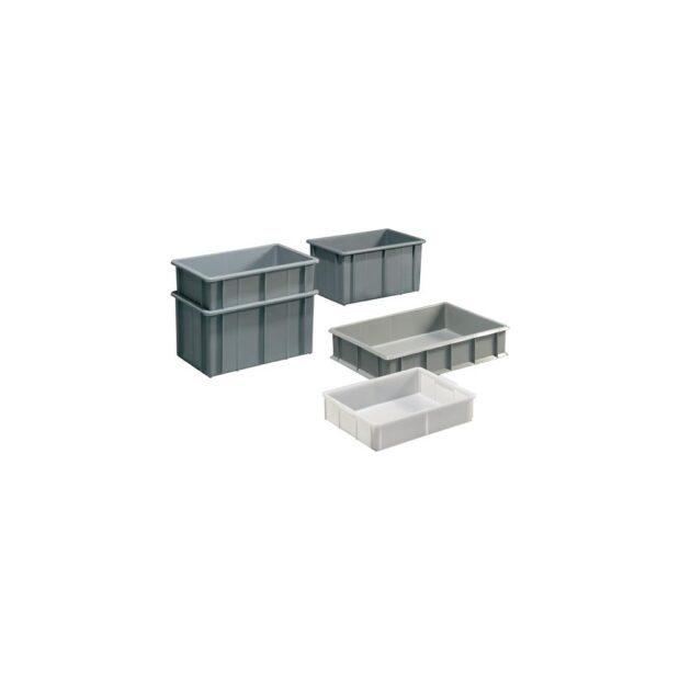 MAUSER Stackable transport container  rectangular 37.0 l PE grey L503xW340xH257mm