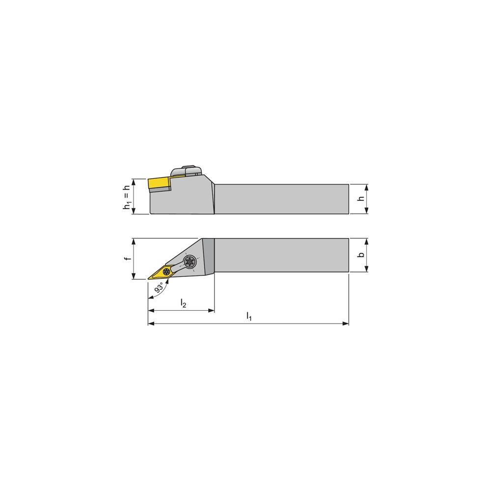PROMAT Rotating tool holder MVJNR2525M16 nickel-plated right external rotation - Image 3