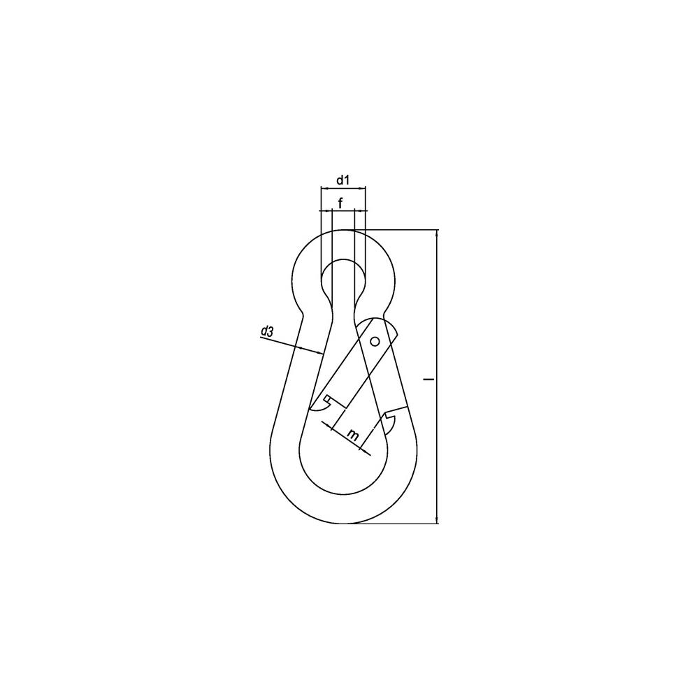 Kleinsorge GmbH & Co. KG Snap hook DIN 5299, shape C length 70 mm, wire thickness 7 mm load-bearing capacity 180 kg zinc galvanised - Image 2