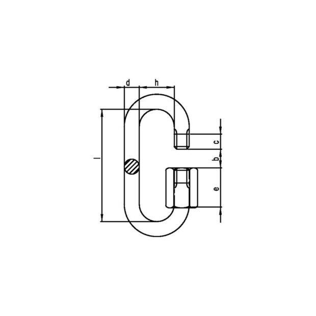 Kleinsorge GmbH & Co. KG Chain quick link  size 6 int. height 45 mm, opening width 7.5 mm zinc galvanised - Image 2