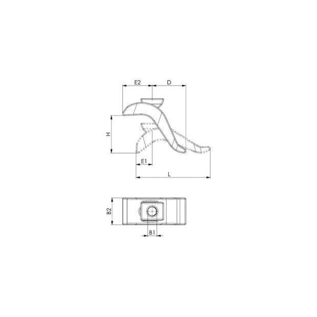 AMF Clamping claw no. 6321 for T-slot 14 mm clamp. height 0-50 mm M12 x 14 x 125 mm - Image 2