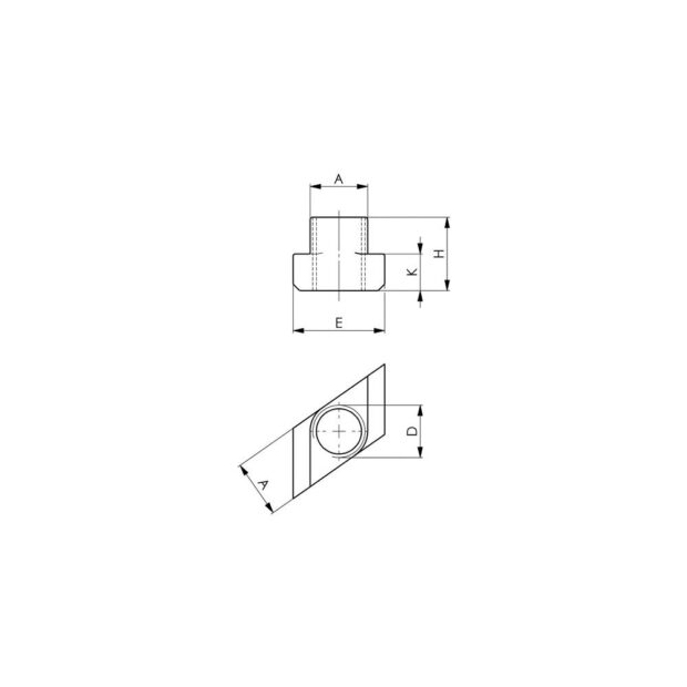 AMF T-sliding block no. 510 T-slot 10 mm M8 rhomboid - Image 2