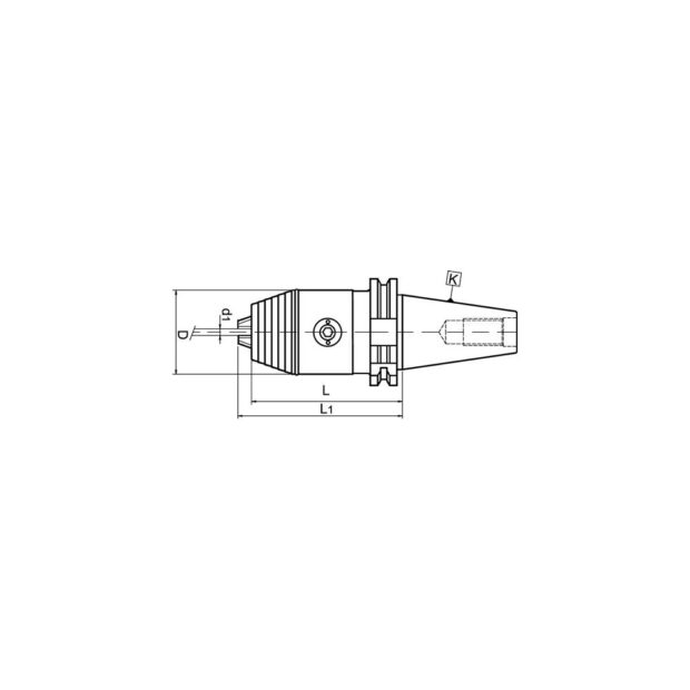 WTE NC quick-clamp drill chuck DIN 69871A clamping dm 0.5-13 mm SK40 projecting length 96 mm - Image 6