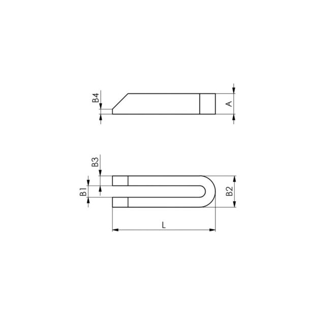 AMF Forked clamp DIN 6315B slot width 22 mm length 250 mm for tensioning screw M20, M22 - Image 2