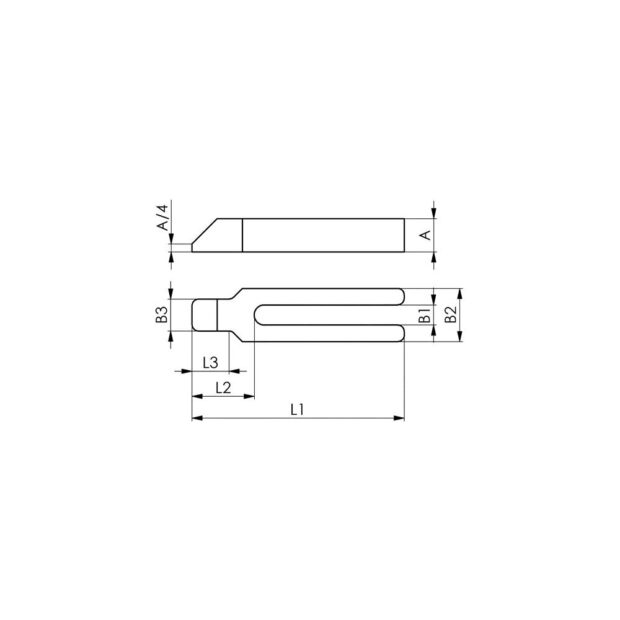 AMF Forked clamp no. 6315GN slot width 22 mm length 315 mm for tensioning screw M20, M22 - Image 2