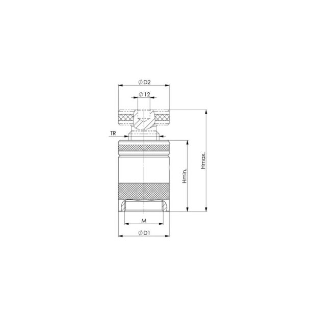 AMF Screw jack no. 6400 size 100 with flat support height 70-100 mm - Image 2