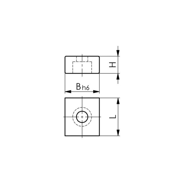 AMF Sliding block no. 6322B nominal dimensions of groove 14 mm flat for fixed installation - Image 2