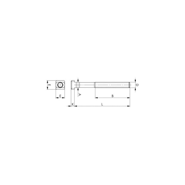 AMF T-slot bolt DIN 787 T-slot 22 mm M20 length 125 mm grade 8.8 with nut and washer - Image 2