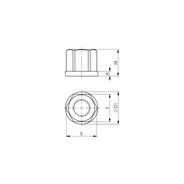 AMF Hexagonal nut DIN 6331 M16 AF 24 mm forged strength class 10 - Image 2