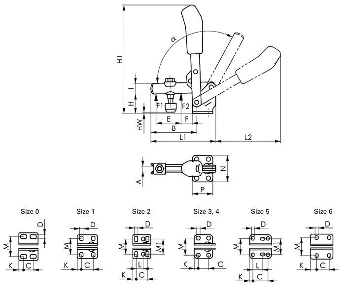 AMF Vertical clamp no. 6800 size 5 horizontal base - Image 2