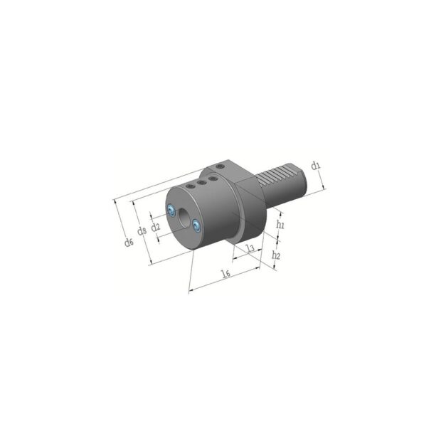 PROMAT Tool holder E2 DIN 69880 clamping dm 8 mm VDI30 suitable for boring bars - Image 4