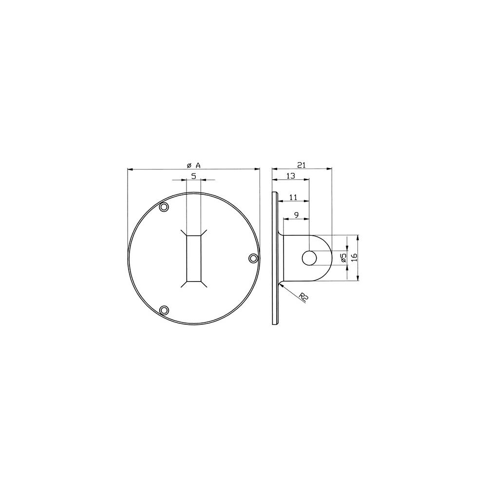KÄFER Rear wall with eyelet for outer ring diameter 58 mm suitable for dial gauges