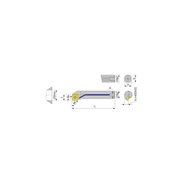 PROMAT Boring bar  E10K-SCLCR 06 VHM right with inner cooling - Image 3