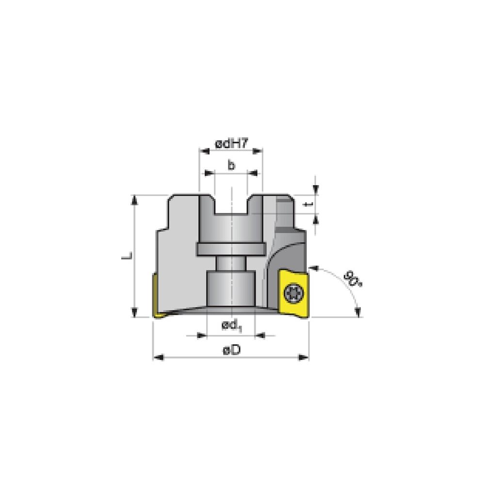 PROMAT Corner cutter 40A04R-S90AP16D diameter 40 mm nickel-plated with inner cooling no. of cutters 4 APKT...-16 - Image 2