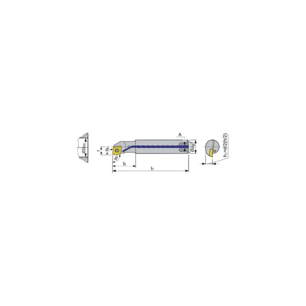 PROMAT Boring bar  A0810J-SCLCR 06 nickel-plated right with inner cooling - Image 2