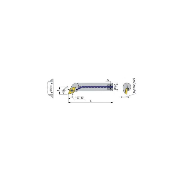 PROMAT Boring bar  A25Q-SDQCL 11 nickel-plated left with inner cooling - Image 2